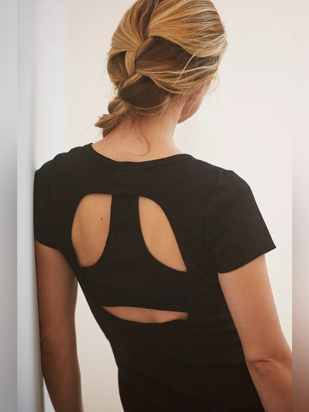 NEW Anthropologie T.La Layered Cutout Harness Black Dress Minimalist Capsule XL - Picture 6 of 13